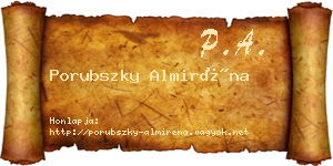 Porubszky Almiréna névjegykártya